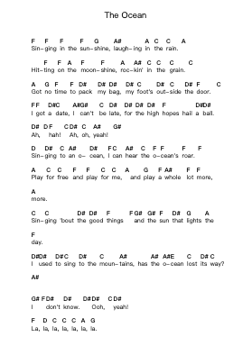 The Ocean Piano letter notes by Led Zeppelin - Arr.Jobnold
