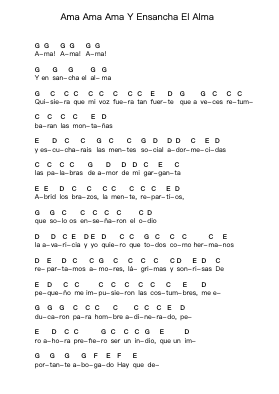 Ama Ama Ama Y Ensancha El Alma Catatan huruf piano oleh Extremoduro - Arr.Laupound