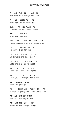 Skyway Avenue पियानो पत्र नोट्स द्वारा We the Kings - Arr.Pearroe