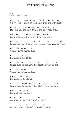 Be Quick Or Be Dead Ghi chú đàn piano bởi Iron Maiden - Arr.Shirvien
