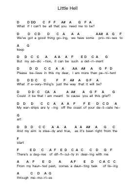 Little Hell Piano letter notes by City and Colour - Arr.Springqe