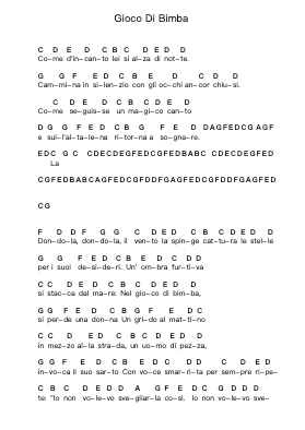 Gioco Di Bimba 鋼琴字母譜由 Le Orme - 編曲 Faitheva Carite