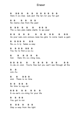 Eraser Piano letter notes by Hypocrisy - Arr.Croftslop