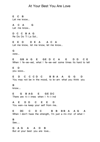 At Your Best You Are Love ピアノの音符 by Aaliyah - Arr.Bettiane Rexpoe