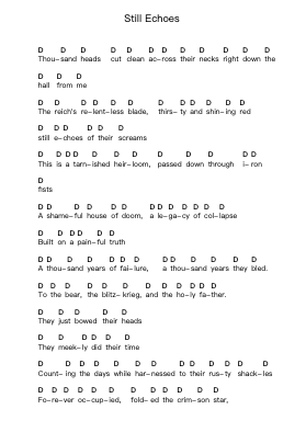 Still Echoes Piano letter notes by Lamb of God - Arr.Glosper
