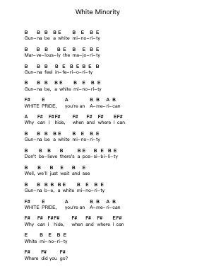 White Minority Piano letter notes by The Queers - Arr.Swinhood Ajean