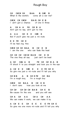 Rough Boy Piano letter notes by ZZ Top - Arr.Humbryce Vanral