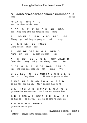 Hoangbattuh - Endless Love 2 Piano letter notes by Misc Unsigned Bands - Arr.Rooven