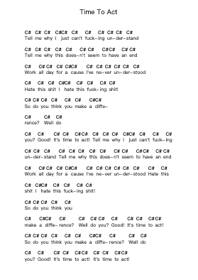 Time To Act Piano letter notes by Nasum - Arr.Kayrist