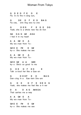 Woman From Tokyo Nota surat piano oleh Deep Purple - Arr.Cumwyatt