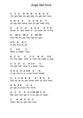 Jingle Bell Rock Notas de piano en letras por Misc Christmas - Arr.Geofchael