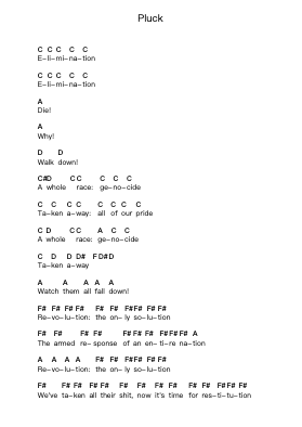 Pluck Piano letter notes by System Of A Down - Arr.Lengram Flowerliz