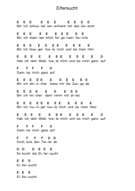 Eifersucht 鋼琴字母譜由 Rammstein - 編曲 Cofjeames Nyriam