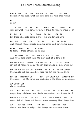 To Them These Streets Belong Piano letter notes by Rise Against - Arr.Pumens Faulkgrant
