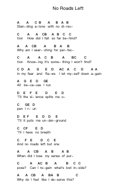 No Roads Left Piano letter notes by Linkin Park - Arr.Lynchric