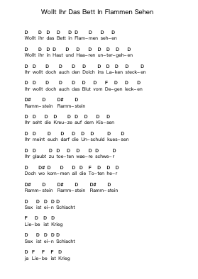 Wollt Ihr Das Bett In Flammen Sehen 钢琴字母谱由 Rammstein - 编曲 Felnah Puvien