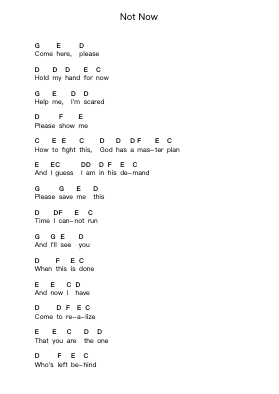 Not Now Piano letter notes by Blink-182 - Arr.Sainsthea Flind