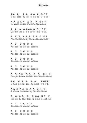 Жрать Notas de piano en letras por Гражданская Оборона - Arr.Hubpir