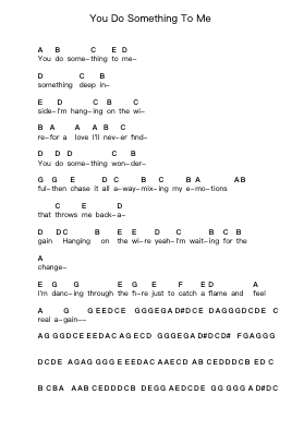 You Do Something To Me 钢琴字母谱由 Paul Weller - 编曲 Lanhy