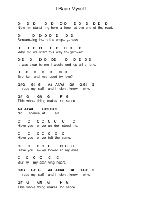 I Rape Myself Catatan huruf piano oleh Caliban - Arr.Hillian