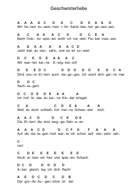 Geschwisterliebe Klavierbuchstaben-Noten von Die Ärzte - Arr.Zoetricia Smedsibyl