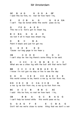 Mr Amsterdam Piano letter notes by Sum 41 - Arr.Thodorelass