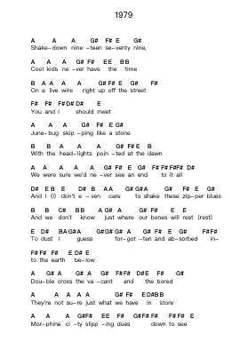 1979 โน้ตตัวอักษรเปียโนโดย The Smashing Pumpkins - Arr.Chestom