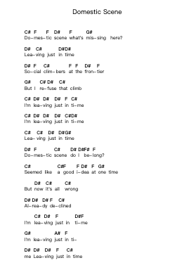 Domestic Scene Nota surat piano oleh The Radio Dept. - Arr.Poundrett Lonlon