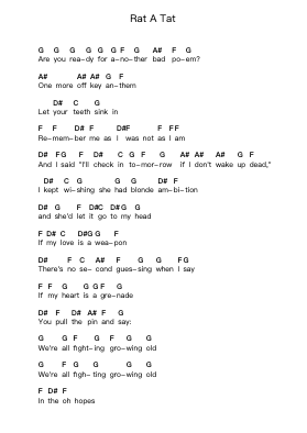 Rat A Tat Ghi chú đàn piano bởi Fall Out Boy - Arr.Eming Birdreade