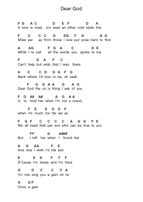 Dear God 피아노 악보 Avenged Sevenfold - 편곡 Corrie