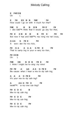 Melody Calling Piano letter notes by The Vaccines - Arr.Cugue Vebriel