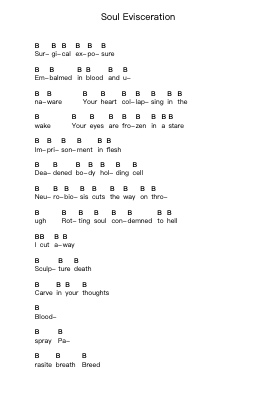 Soul Evisceration Piano letter notes by Bloodbath - Arr.Bowmag