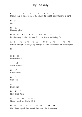 By The Way 피아노 악보 Red Hot Chili Peppers - 편곡 Arquinn