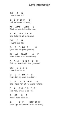 Love Interruption Piano letter notes by Jack White - Arr.Steyule Lanceac