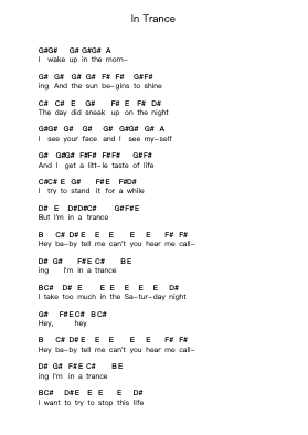 In Trance Piano letter notes by Scorpions - Arr.Leclair