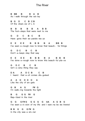 The River Notas de piano en letras por Good Charlotte - Arr.Sainsthea Flind