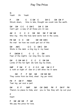 Pay The Price ピアノの音符 by Axel Rudi Pell - Arr.Ianlay Hullee