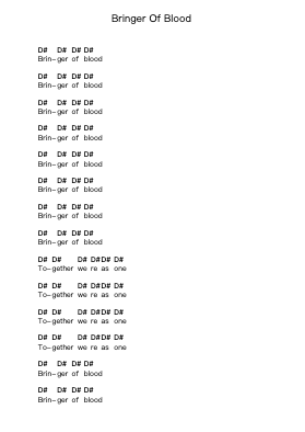 Bringer Of Blood Piano letter notes by Six Feet Under - Arr.Gardi Clairero