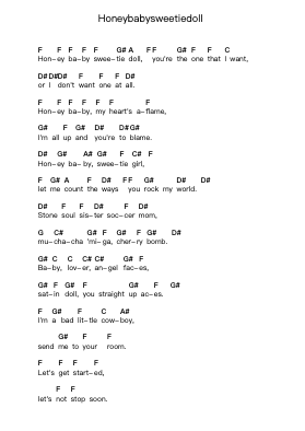 Honeybabysweetiedoll Piano letter notes by Van Halen - Arr.Lewcar