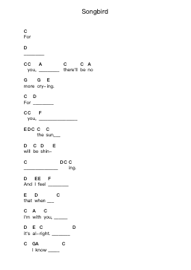 Songbird Piano letter noten van Fleetwood Mac - Arr.Blythia