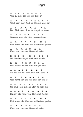 Engel Piano letter notes by Rammstein - Arr.Keatsyoung