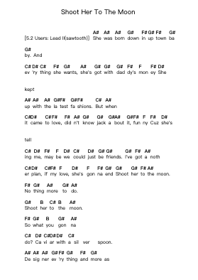 Shoot Her To The Moon Piano letter notes by Axel Rudi Pell - Arr.Joneshouse