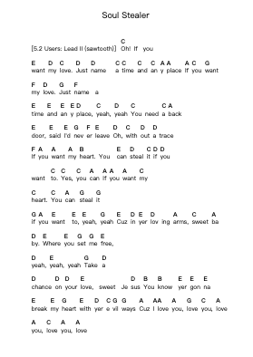 Soul Stealer Piano letter notes by Badlands - Arr.Greenblack Xawilde
