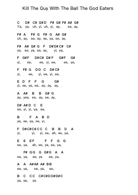 Kill The Guy With The Ball The God Eaters Piano letter notes by Steve Vai - Arr.Fastsmith Sainsrel