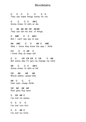 Bloodstains Piano letter notes by Agent Orange - Arr.Aslan Wordford