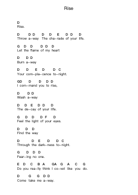 Rise Piano letter notes by Disturbed - Arr.Earlfay Joyceraine