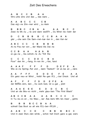 Zeit Des Erwachens Piano letter notes by Pascow - Arr.Mondlius