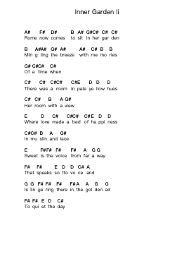 Inner Garden Ii Ghi chú đàn piano bởi King Crimson - Arr.Virgreg