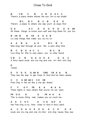 Close To God Notas de piano en letras por Iceberg - Arr.Cisbrian Jestier