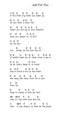 Just For You Ghi chú đàn piano bởi Outlaws - Arr.Sonfy Strasie